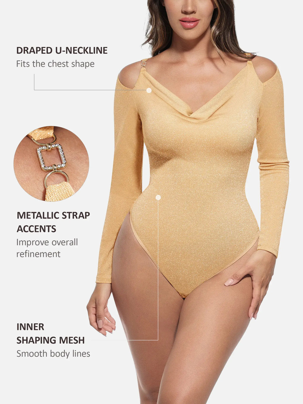 Shiny Swing Collar All In One Bodysuit