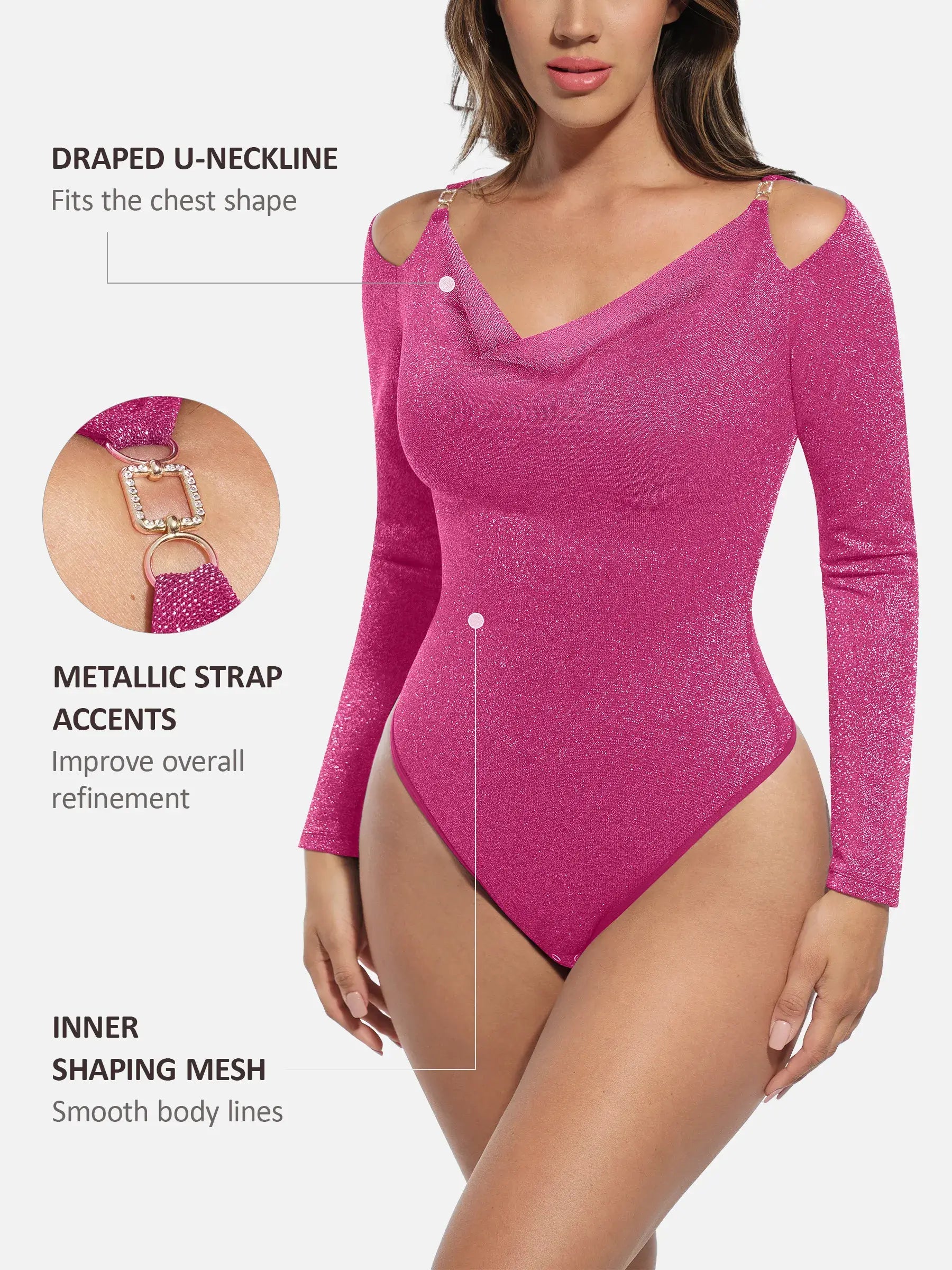 Shiny Swing Collar All In One Bodysuit