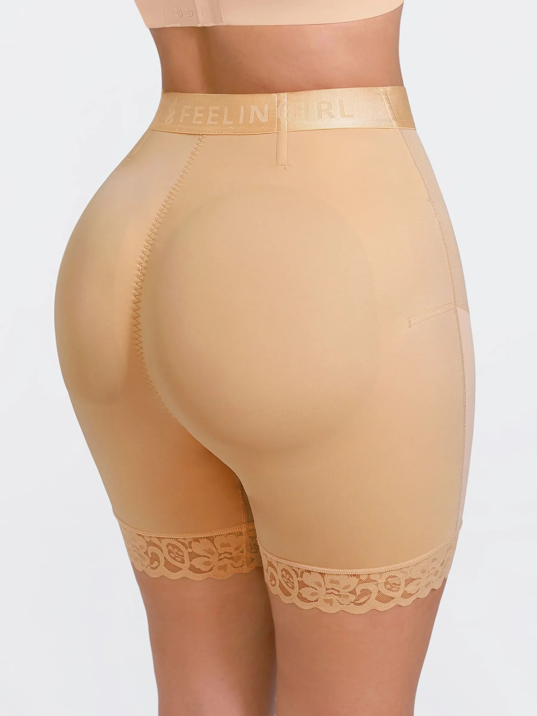 Front-Zip Mid-Waist Shaper Shorts