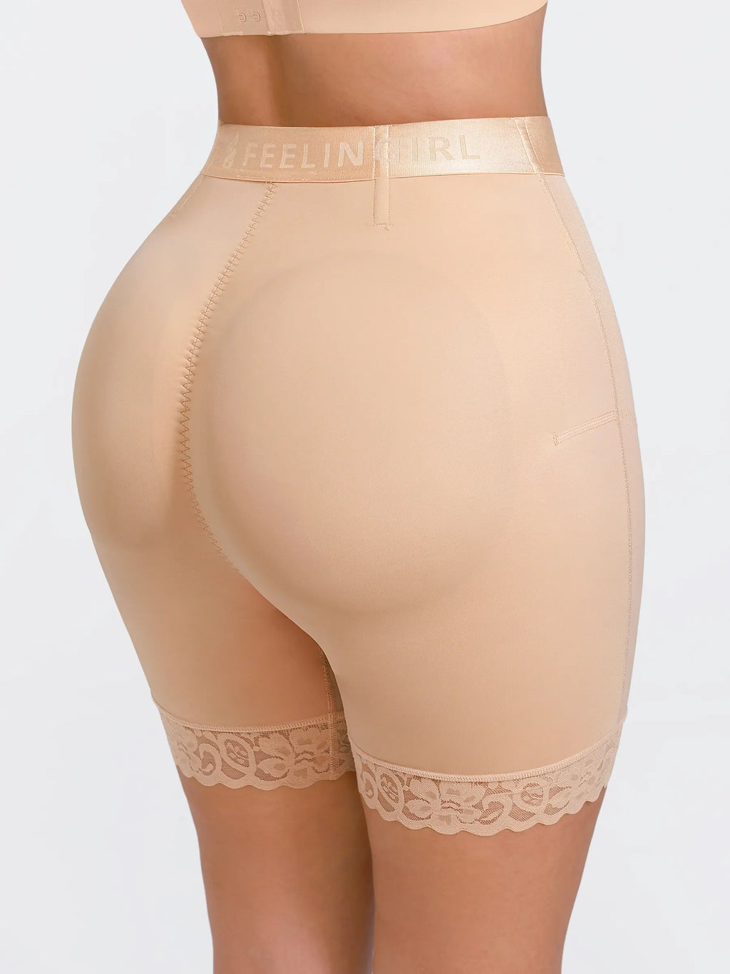 Front-Zip Mid-Waist Shaper Shorts