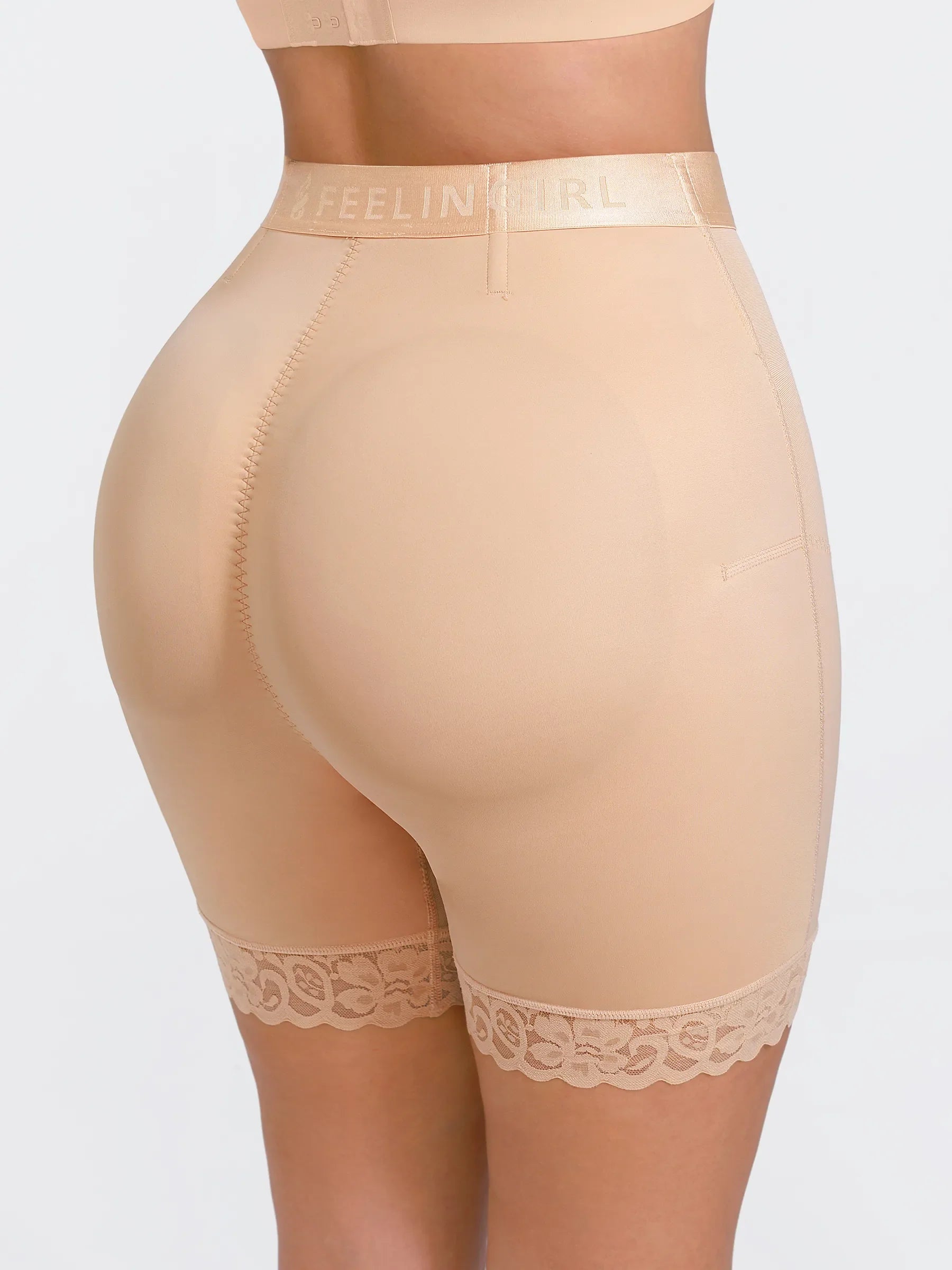 Front-Zip Mid-Waist Shaper Shorts