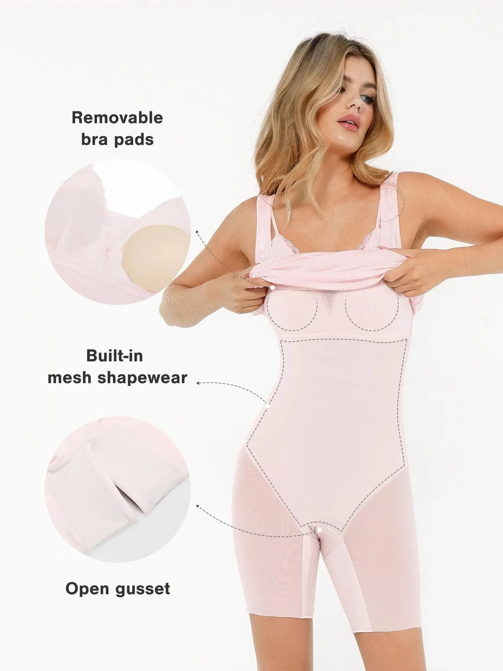 Popilush Shapewear Modal Sculpting Inner Lace Cami Mini Dress