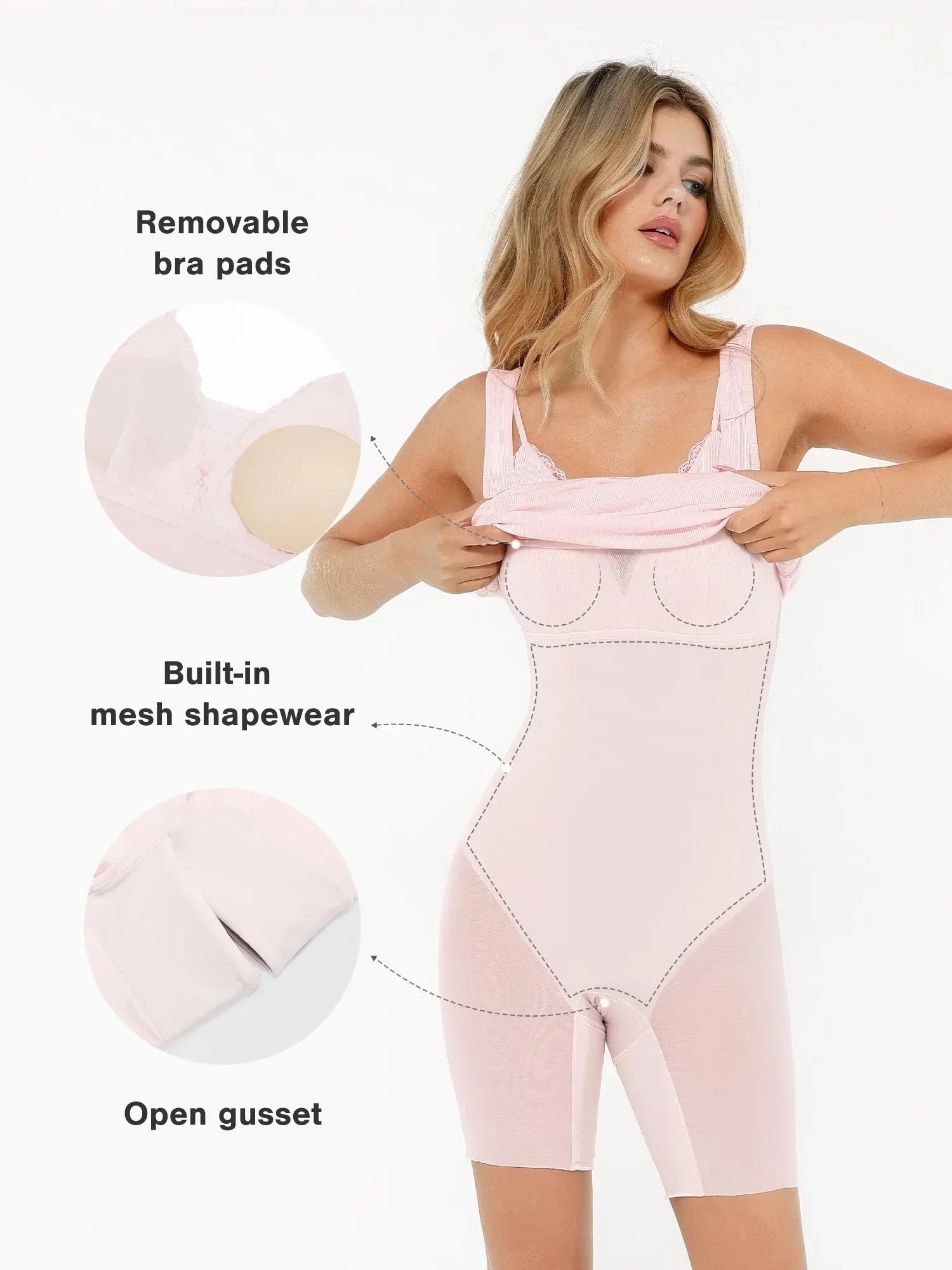 Popilush Shapewear Modal Sculpting Inner Lace Cami Mini Dress