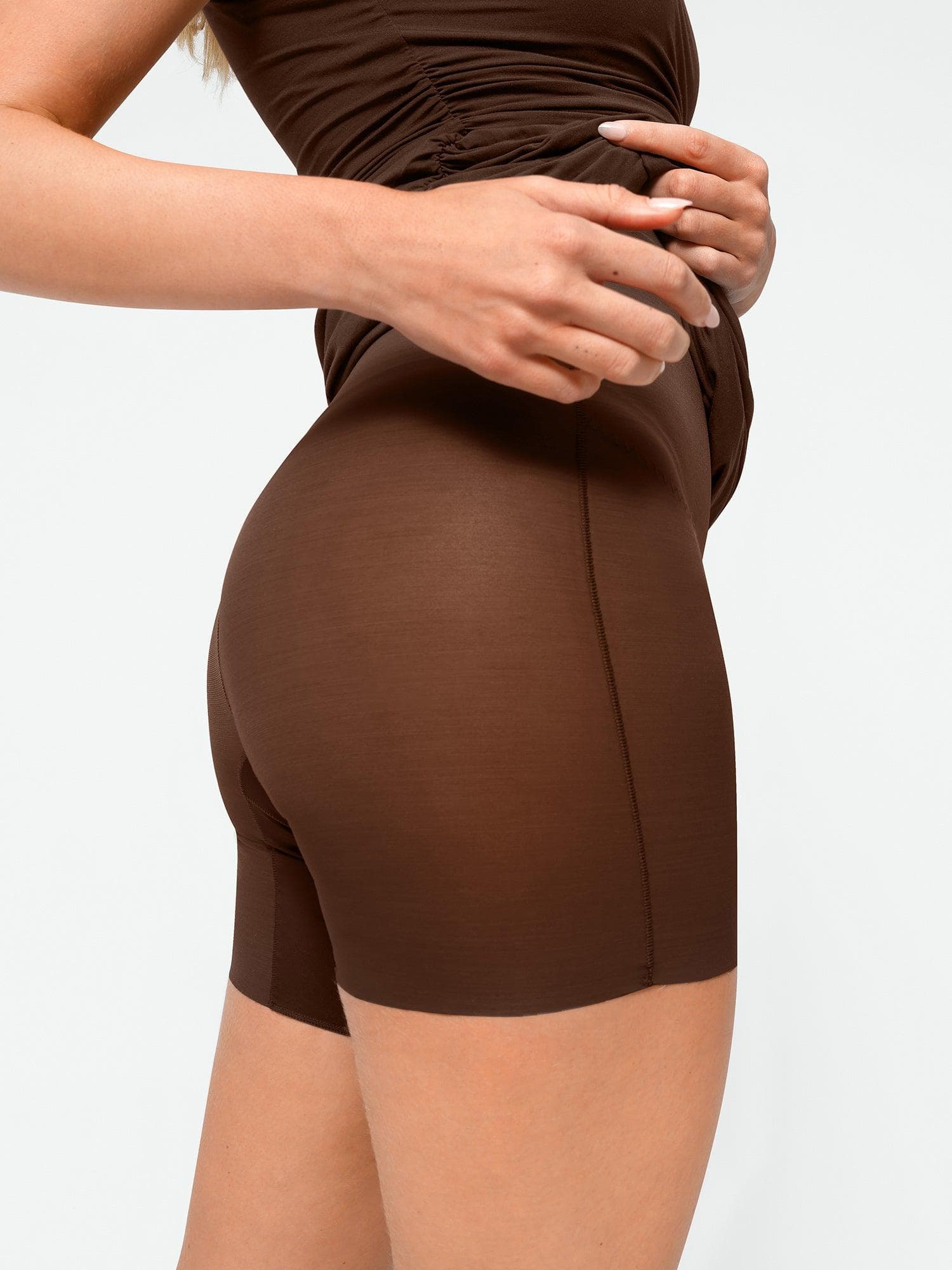 Popilush Shapewear Square Neck Sleeveless Ruched Bodycon Mini Dress