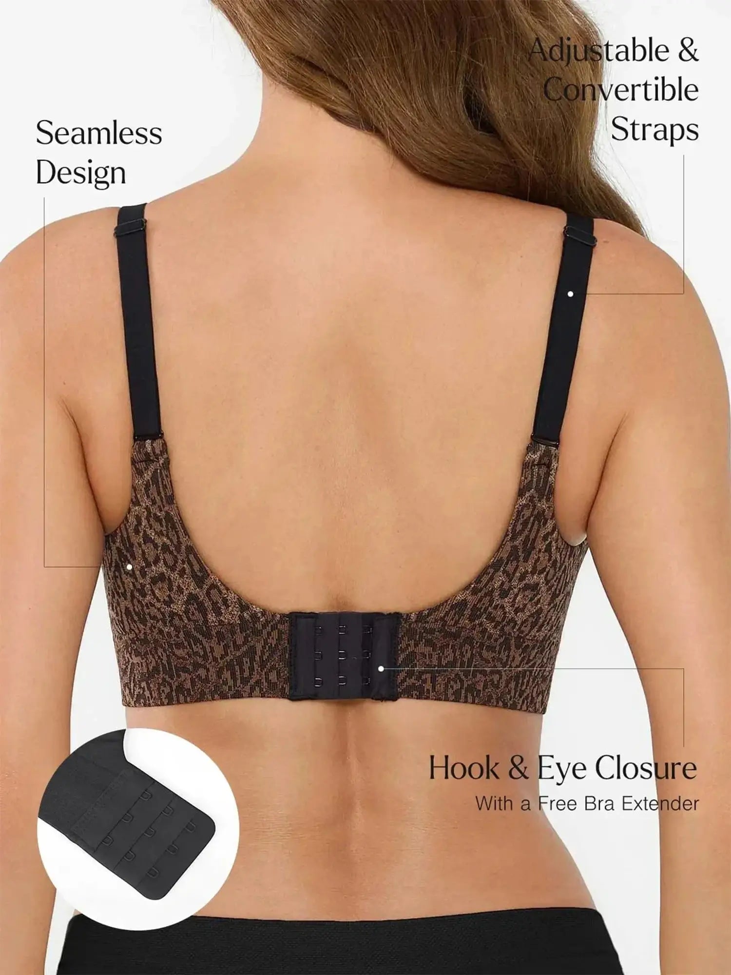 Popilush Seamless Wireless Leopard Shaping Push Up Bra