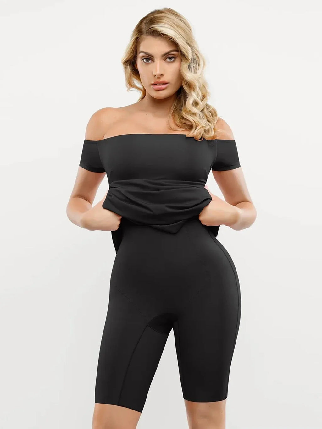 Popilush Shapewear Off-Shoulder Tummy Control Smoothing Maxi Dress