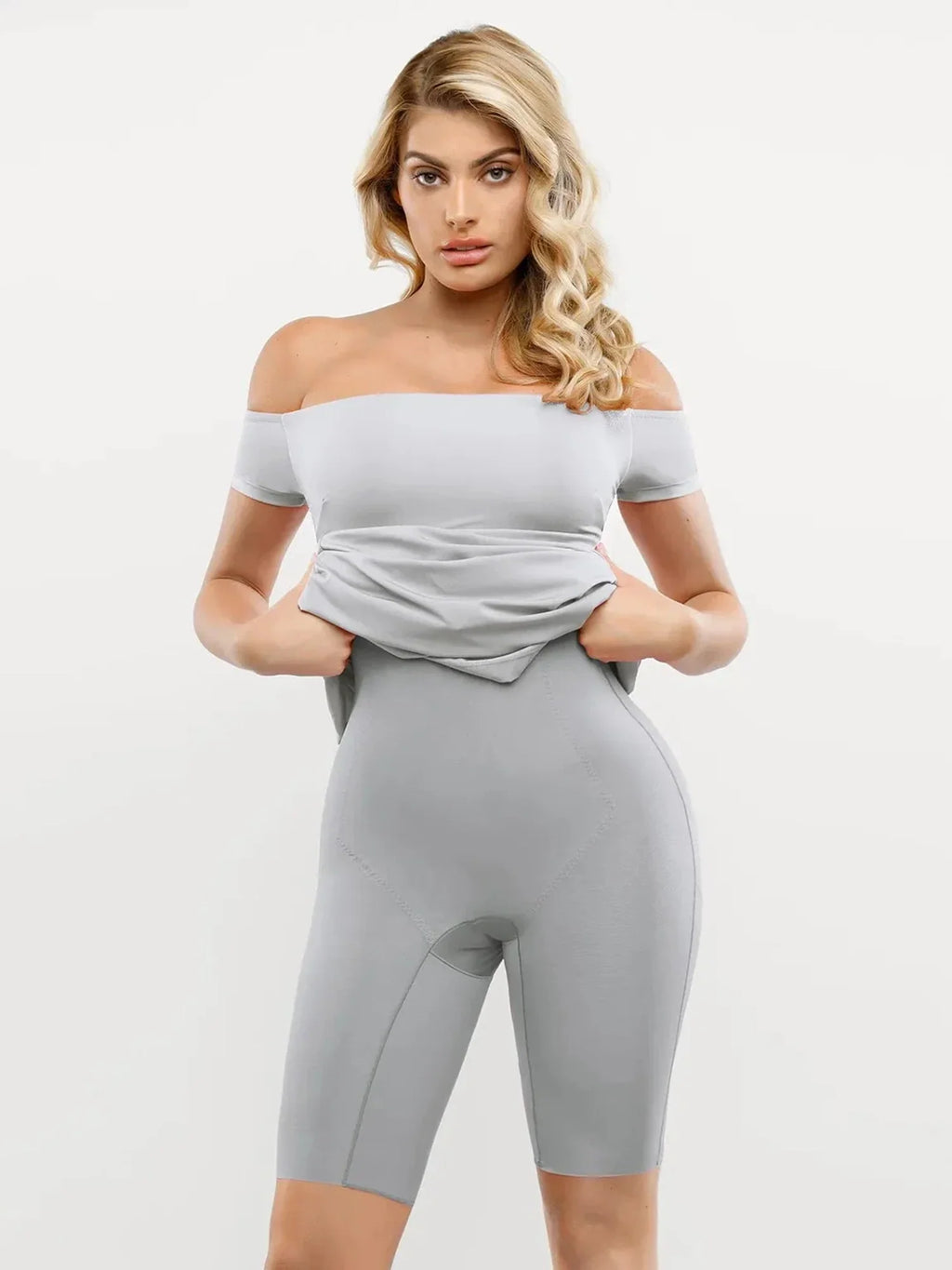 Popilush Shapewear Off-Shoulder Tummy Control Smoothing Maxi Dress