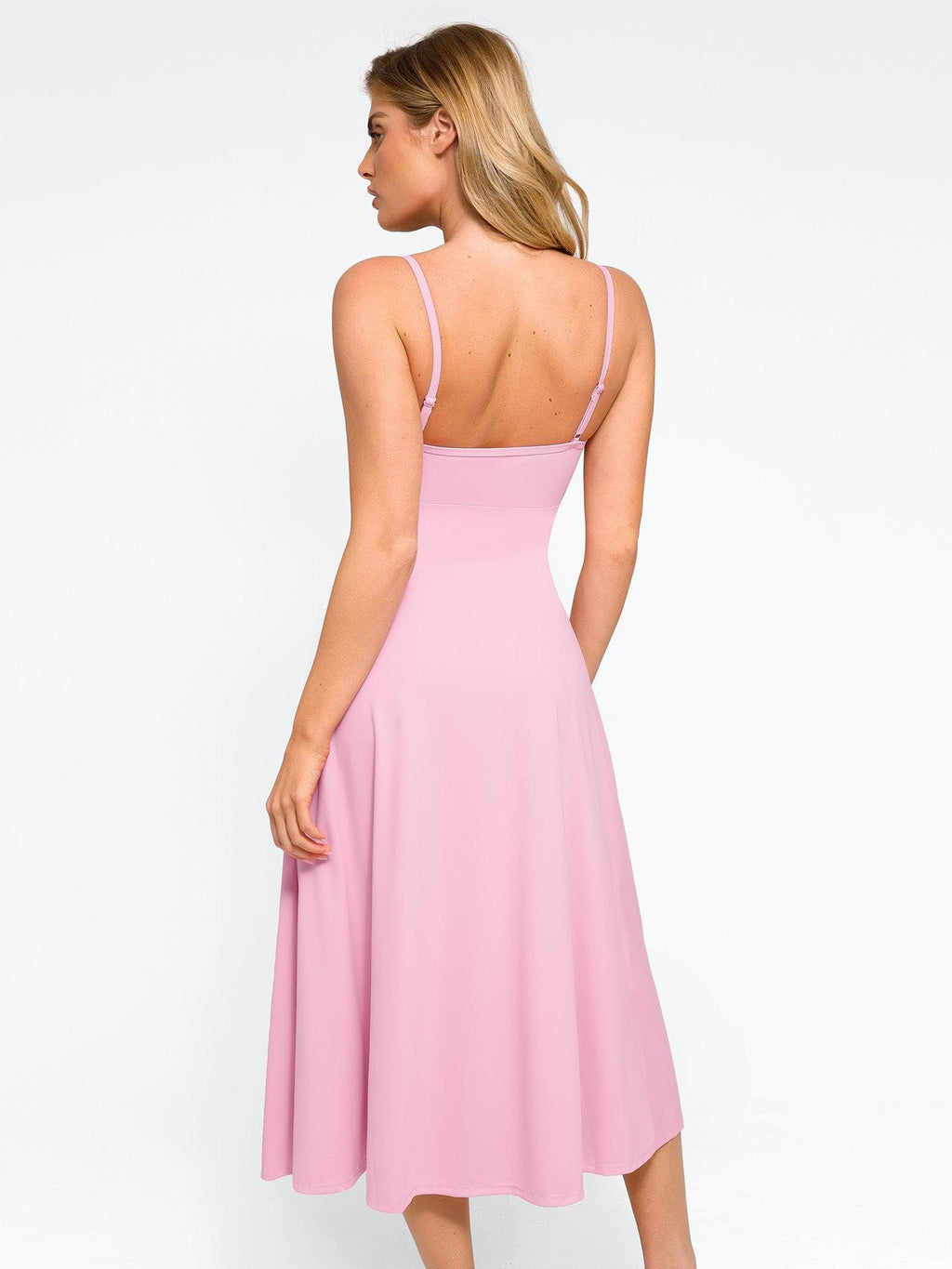 Popilush Shapewear Built-In Sculpting A-Line Midi Slip Dress