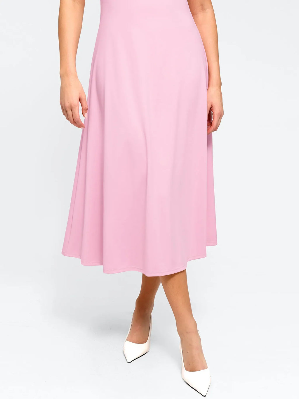 Popilush Shapewear Flutter Sleeve Sculpting A-Line Midi Dress