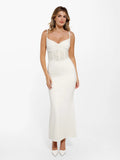 Popilush Shapewear Lace Inset Sculpting Mermaid Maxi Slip Dress