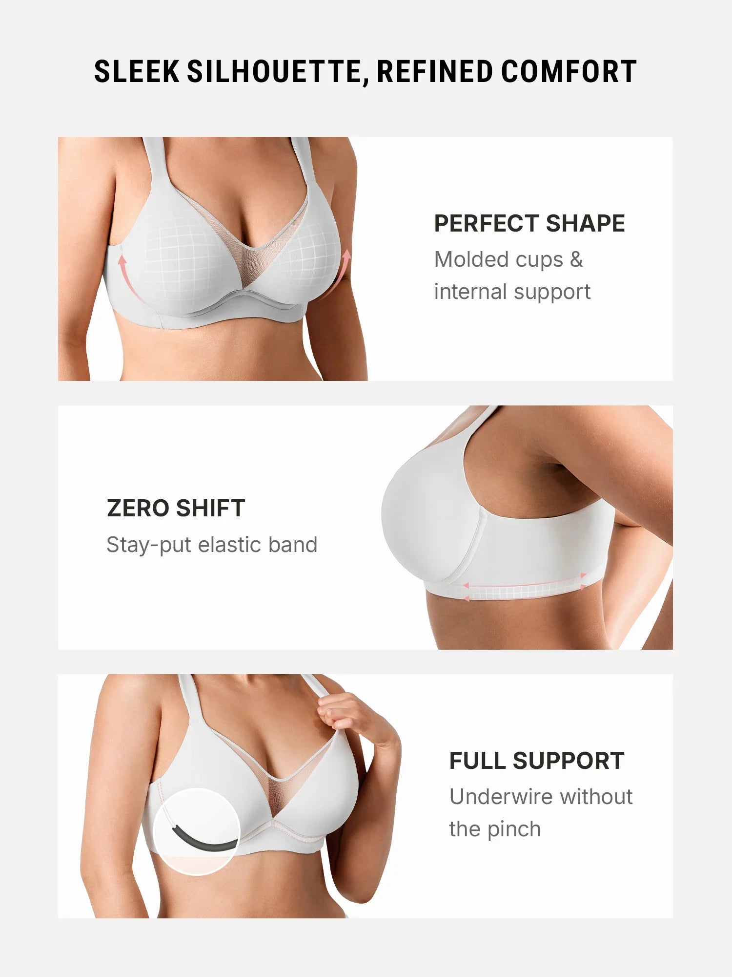 Support V-Neck Sheer Minimizer Bra